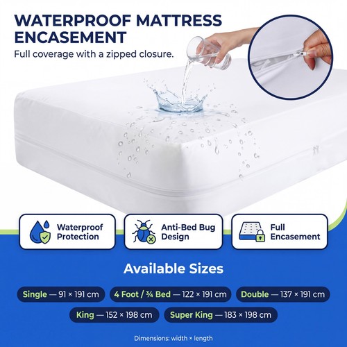 Anti bed bug - zipped, waterproof
