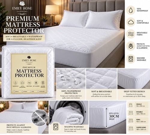 Waterproof quilted mattress - quilted,